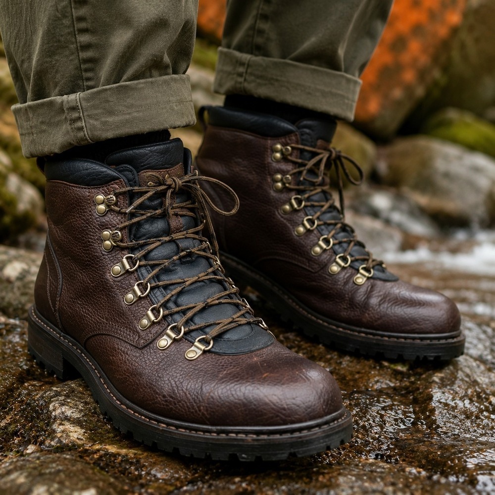 Frye Earl Hiker Boots Men's 13D Hiking Heritage Gorpcore Rugged Leather Lug Side